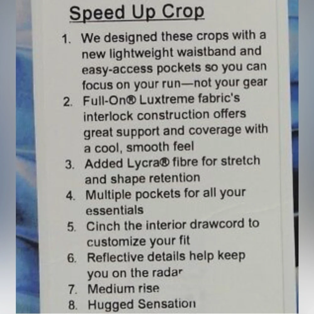 Lululemon Speed Up Crop 21